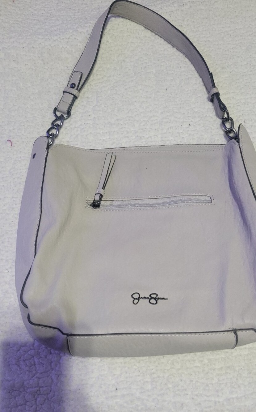Jessica Simpson Cream Leather Shoulder Bag